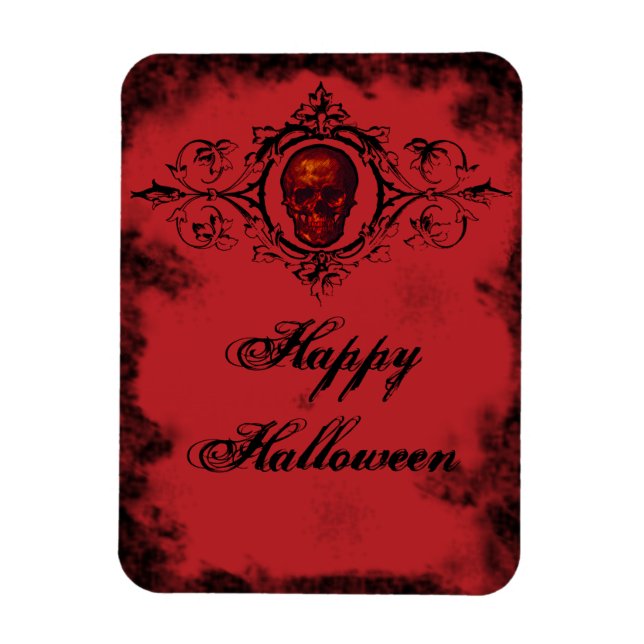 Gothic Red Skull Magnet (Vertical)