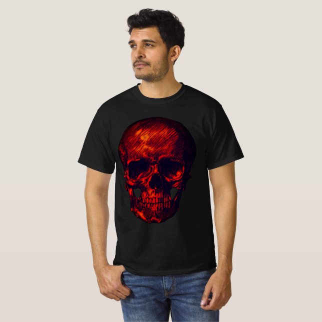 Gothic Red Skull T-Shirt (Front Full)
