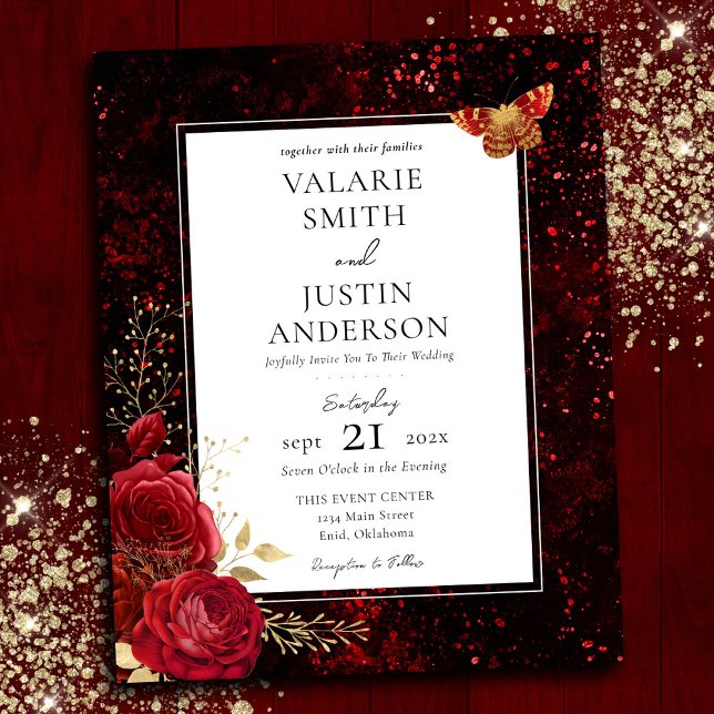 Gothic Red Splatter Floral Wedding All in One Fly (Creator Uploaded)