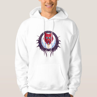 Gothic Red Wolf Crest Mythological Fantasy Graphic Hoodie