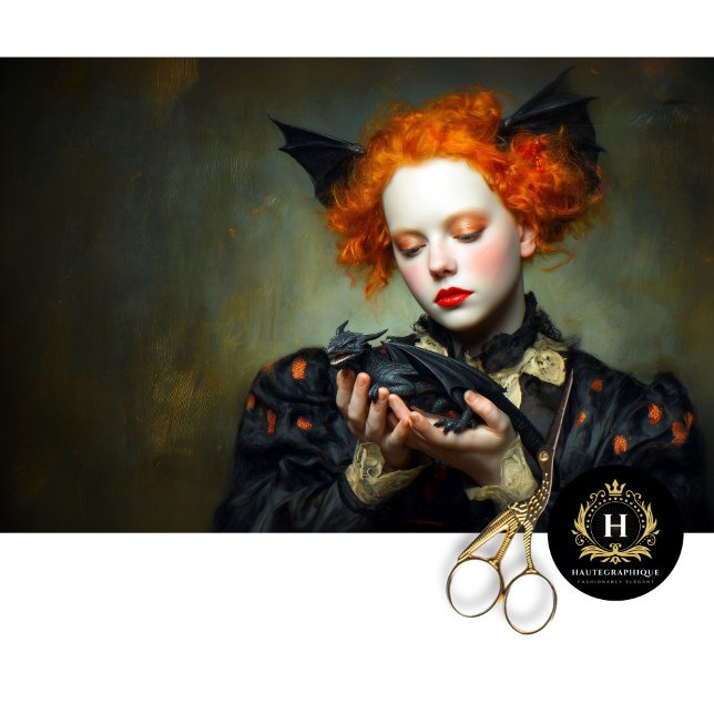 Gothic Redhead with Baby Dragon  Tissue Paper (Creator Uploaded)