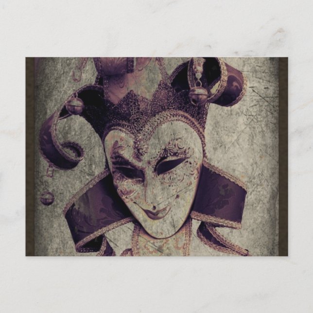 Gothic Renaissance Evil Clown Joker Postcard (Front)
