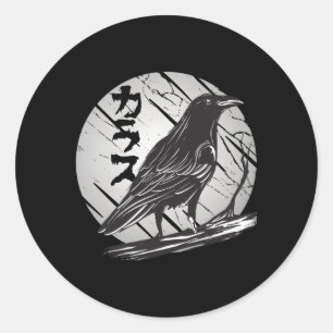 Gothic Reven Black Crow Classic Round Sticker
