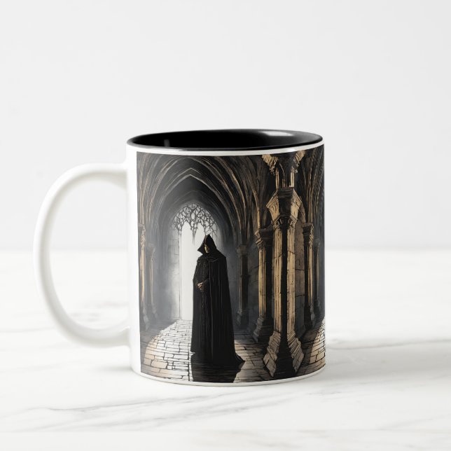 Gothic Reverie The Gatekeeper Two-Tone Coffee Mug (Left)
