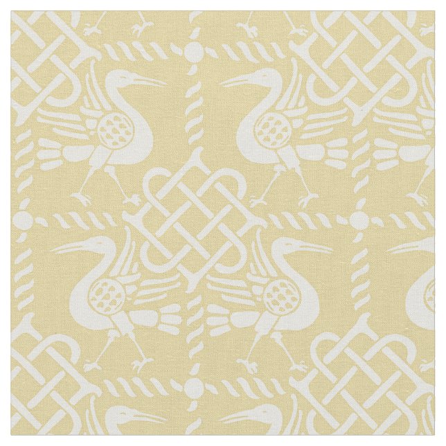 Gothic Revival Birds and Knots Fabric (Close Up)