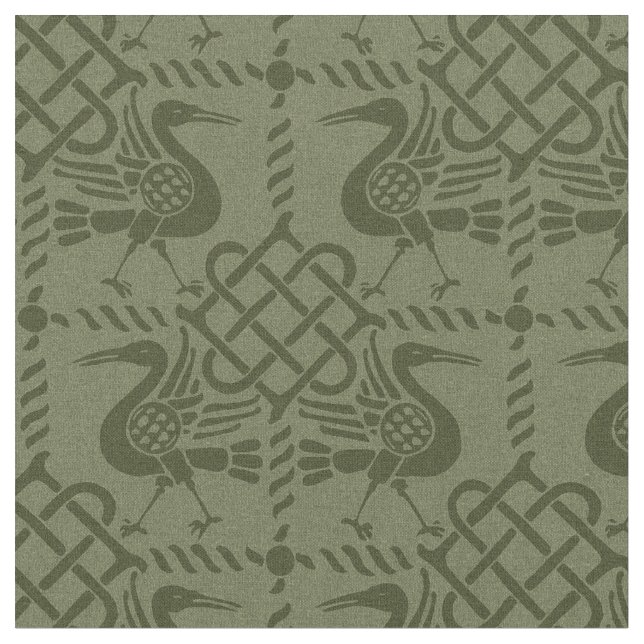 Gothic Revival Birds and Knots Fabric (Close Up)