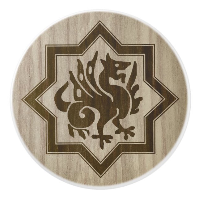 Gothic Revival Dragon Ceramic Pull (Front)