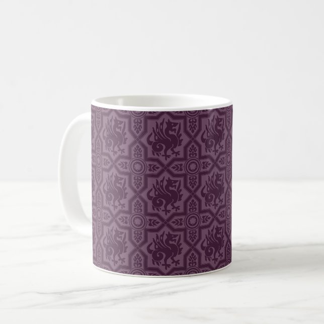 Gothic Revival Dragons Coffee Mug (Front Left)