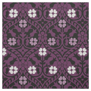 Gothic Revival Floral, Purple Fabric