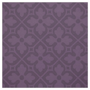 Gothic Revival Quatrefoils, Aubergine Fabric