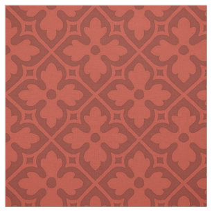 Gothic Revival Quatrefoils, Brick Red Fabric