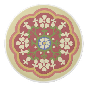 Gothic Revival Rosette Ceramic Pull