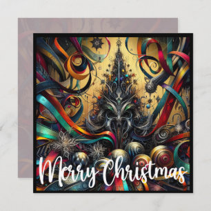 Gothic Rock Dark Metal Christmas Tree Holiday Card