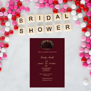 Gothic Romance Custom Photo Elegant Bridal Shower Invitation