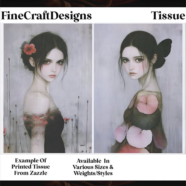 Gothic Romance Ethereal Women, Pair EX5 Decoupage Tissue Paper (Creator Uploaded)