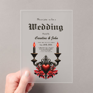 Gothic Romance: Hidden Passion. Acrylic Invitations