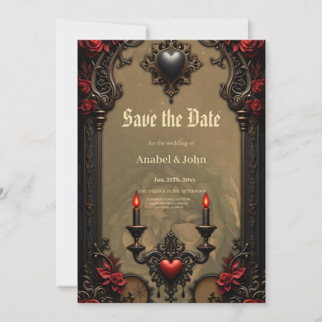 Gothic Romance: Hidden Passion. Save The Date (Front)
