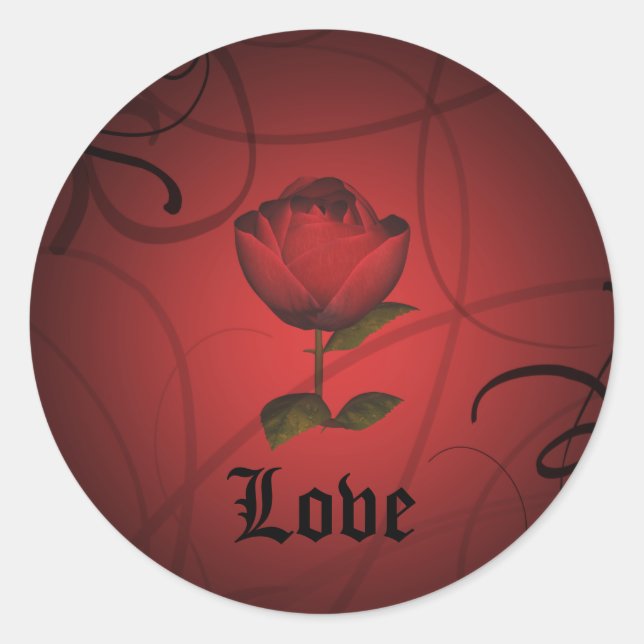 Gothic romance, Love Classic Round Sticker (Front)