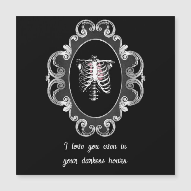 Gothic Romance Skull and Heart Valentines Day  (Front)