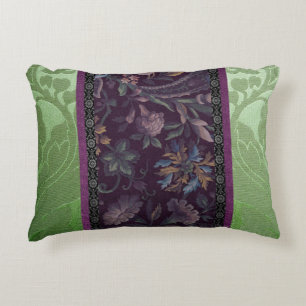 Gothic Romance: Victorian Elegance Green & Purple Decorative Cushion