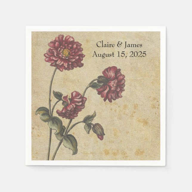 Gothic Romance Wedding Paper Napkin – Dark & Elega (Front)