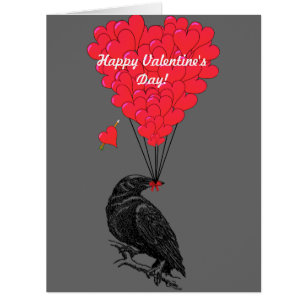 Gothic romantic crow  valentines day