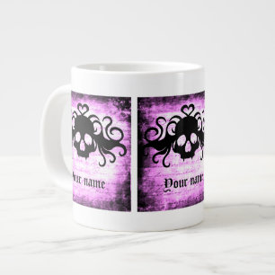 Gothic romantic fanged skull large coffee mug