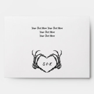 Gothic Romantic Skeleton Hand Halloween Wedding Envelope