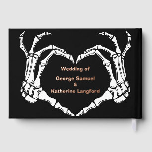 Gothic Romantic Skeleton Hand Halloween Wedding Guest Book