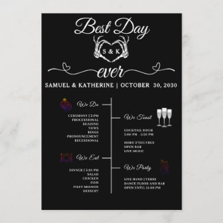 Gothic Romantic Skeleton Hand Halloween Wedding Program