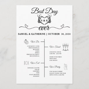 Gothic Romantic Skeleton Hand Halloween Wedding Program