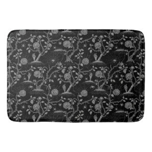 Gothic Rose and Bone Pattern Bath Mat
