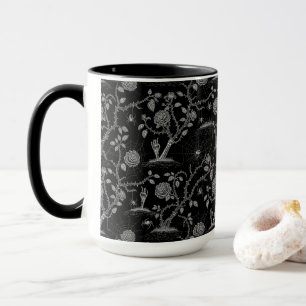 Gothic Rose and Bone Pattern Mug