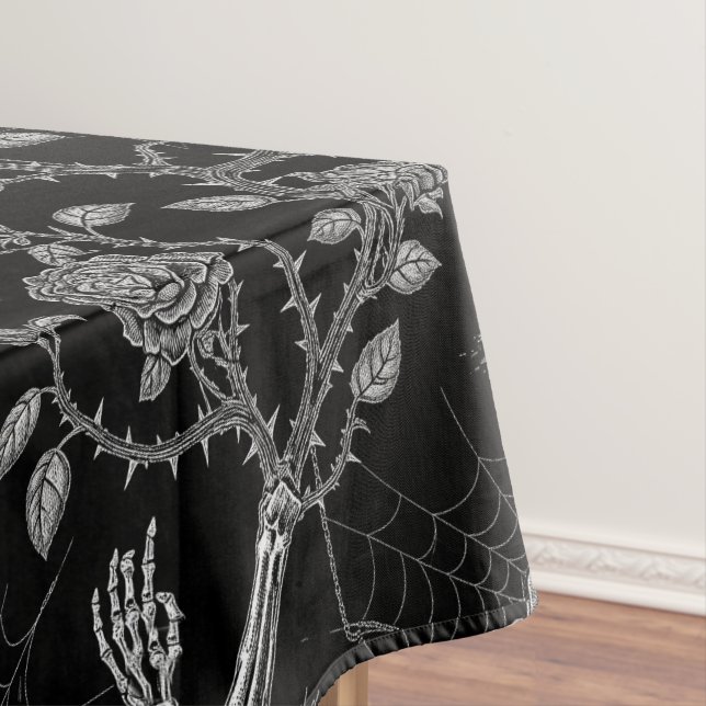 Gothic Rose and Bone Pattern Tablecloth (In Situ)