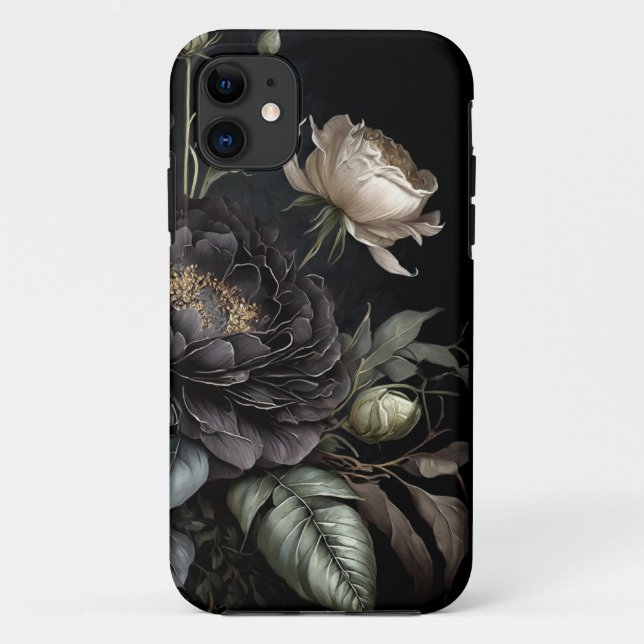 Gothic Rose Arrangement Black Flower Case-Mate iPhone Case (Back)