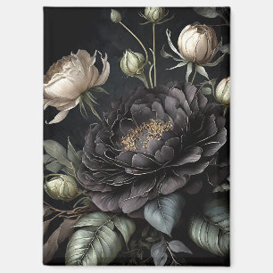 Gothic Rose Arrangement Black Flower Magnet