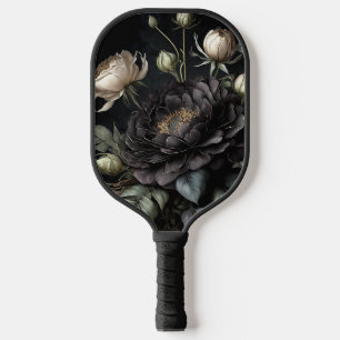 Gothic Rose Arrangement Black Flower Pickleball Paddle