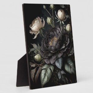 Gothic Rose Arrangement Black Flower Plaque