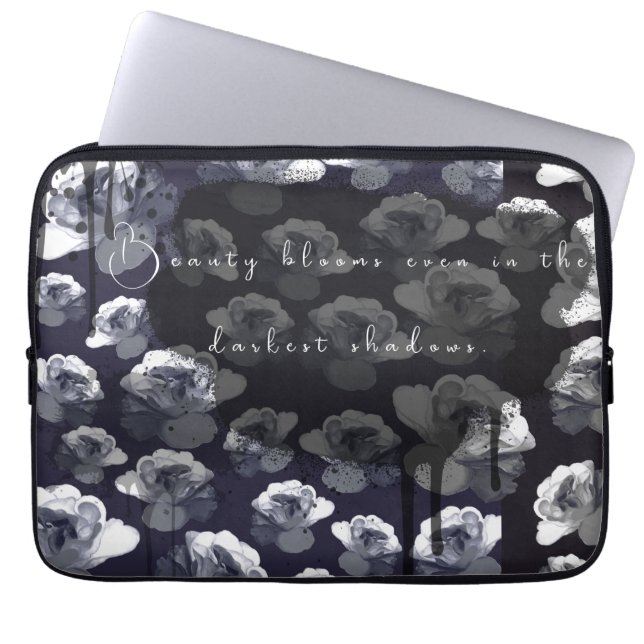 Gothic Rose Beauty Blooms in Shadows  Laptop Sleeve (Front)