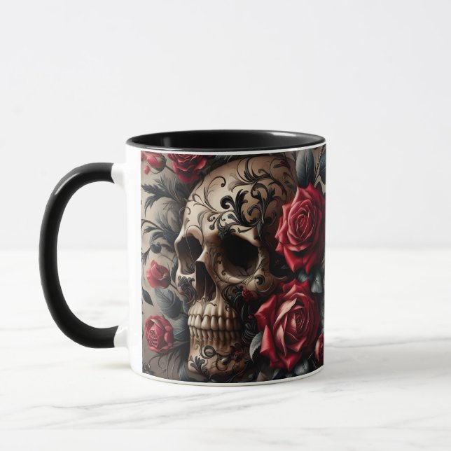 Gothic Rose Black Mug (Left)