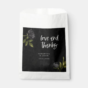 Gothic Rose Black Wedding Favour Bag