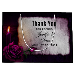 Gothic Rose, Candle, and Parchment Wedding Large Gift Bag
