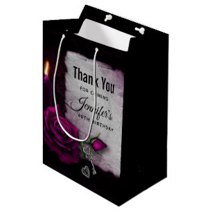Gothic Rose, Candle, Parchment and Locket Birthday Medium Gift Bag