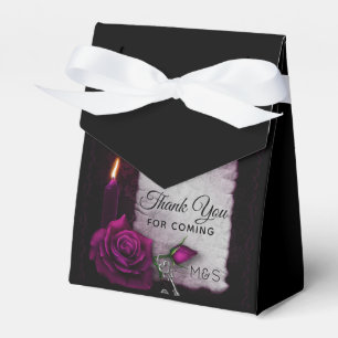 Gothic Rose, Candle, Parchment and Locket Wedding Favour Box