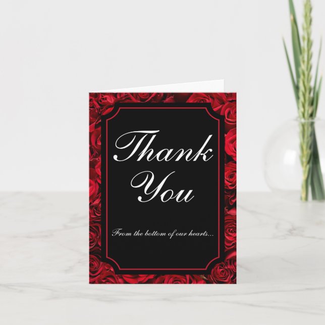 Gothic Rose Folded Thank You Card (Front)