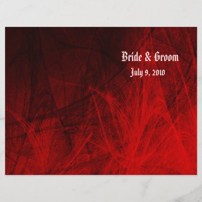 Gothic Rose Folded Wedding Program (Front)