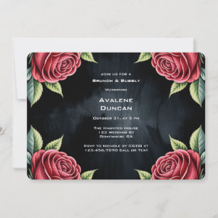 Gothic Rose Frame Brunch & Bubbly Invitation