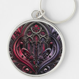 Gothic Rose Keychain with Elegant Design