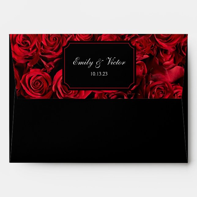 Gothic Rose Lined Black Envelopes (Back (Top Flap))