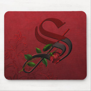 Gothic Rose Monogram S Mouse Pad